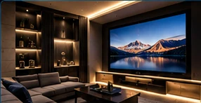 Photorealistic illustration of av & home integration