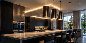 Photorealistic illustration of electrical installations