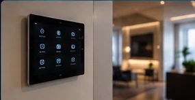 Photorealistic illustration of smart home installation & upgrades